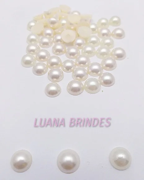 Meia Pérola Champagne Lisa - 12mm - pct c/100 unid