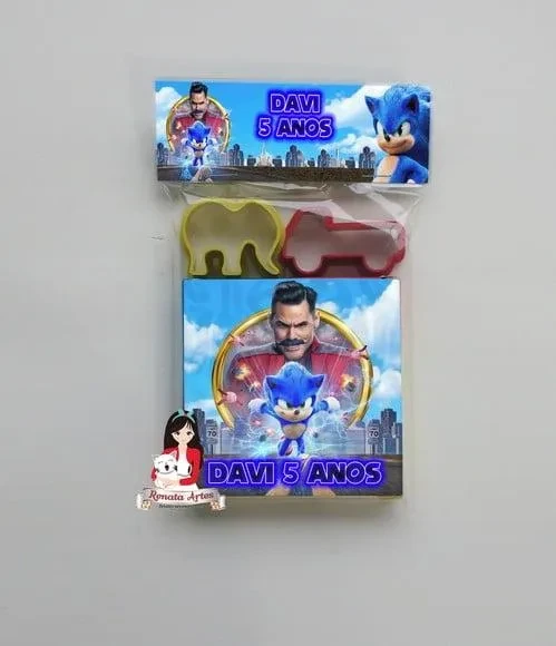 Massinha na Lapela com Forminhas Sonic Filme 2020