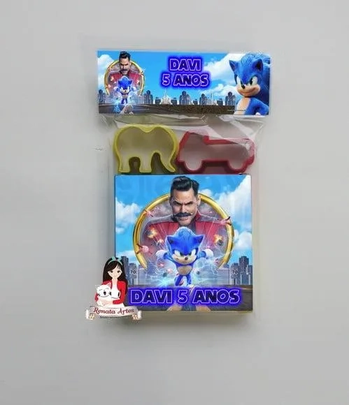 Massinha na Lapela com Forminhas Sonic Filme 2020