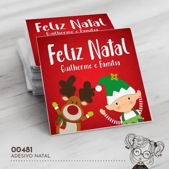Adesivo Quadrado Natal - 00481
