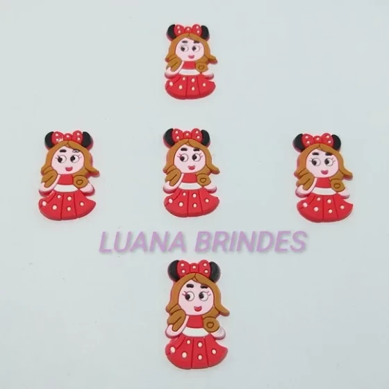 Aplique Menininha de Minnie Emborrachado - pct c/10 unidades