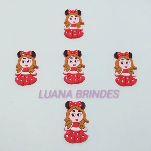 Aplique Menininha de Minnie Emborrachado - pct c/10 unidades