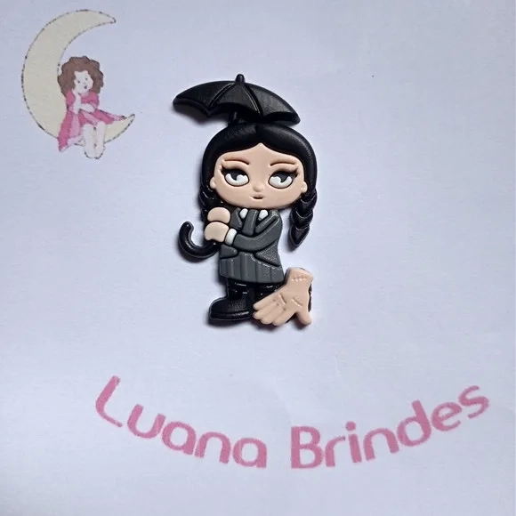 Aplique Wandinha de Guarda Chuva 5cm Pct 5 Unidades