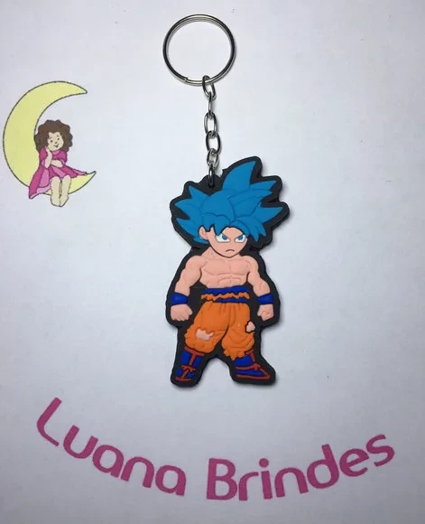 Chaveiro Goku Dragon Ball Super Emborrachado Pct C/2 Und