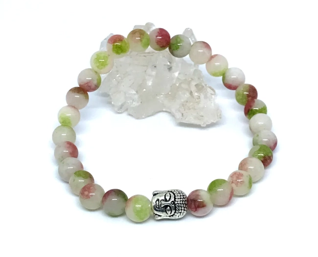 Pulseira japamala  Jade Color 27 Contas – Equilíbrio e Proteção Buda