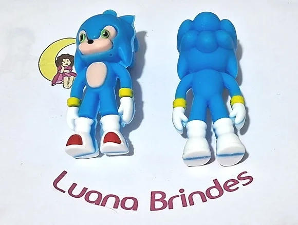 Pingente Sonic 3d Emborrachado Pacote com 2 Unidades