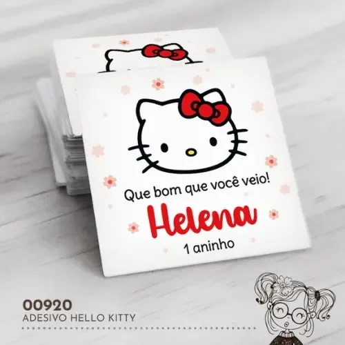 Adesivo Quadrado Hello Kitty - 00920