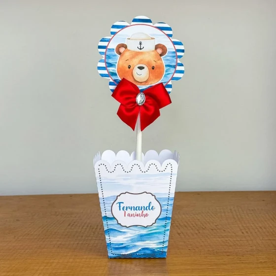 PEGUE E MONTE - Centro de Mesa URSINHO MARINHEIRO - Decoração de Festa | Lembrancinhas | Aniversário | Personalizados
