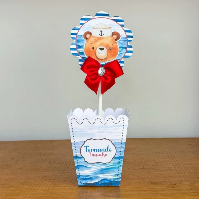 PEGUE E MONTE - Centro de Mesa URSINHO MARINHEIRO - Decoração de Festa | Lembrancinhas | Aniversário | Personalizados