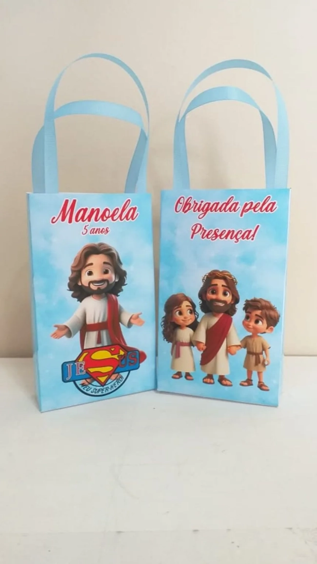 Sacolinhas Personalizadas Super Jesus para Lembrancinhas