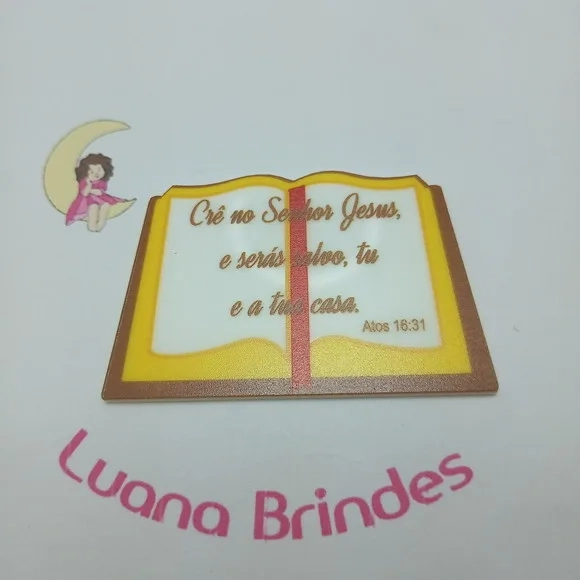 Aplique Livro Bíblico de Acrilico Pct 5 Unidades