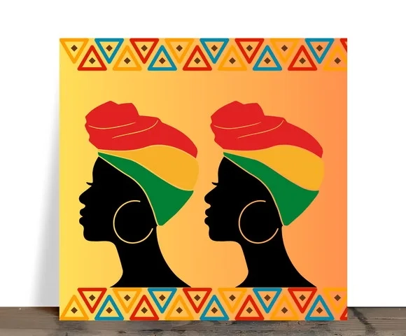 Azulejo Decorativo Afro 15x15 cm com Suporte