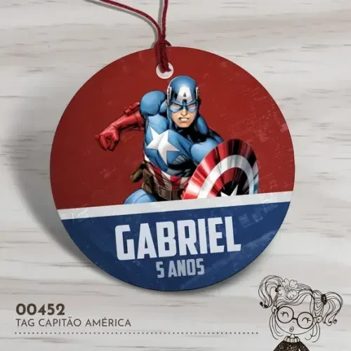 Tag Redonda Capitão América - 00452