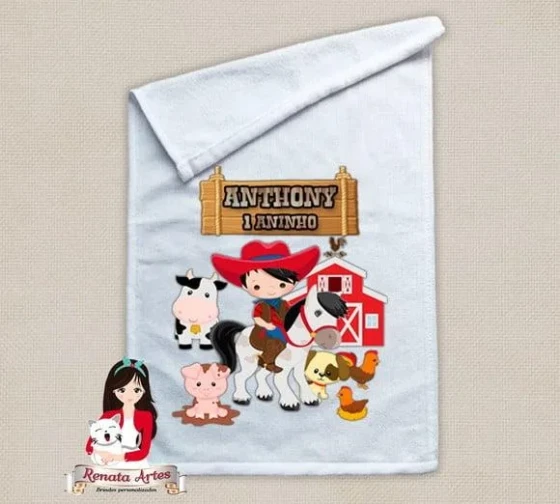 Toalhinha Personalizada Fazendinha