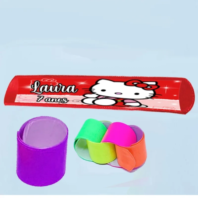 Pulseira Bate e Enrola Personalizada da Hello Kitty