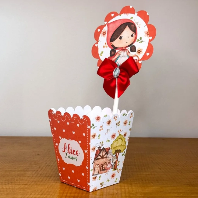 PEGUE E MONTE - Centro de Mesa CHAPEUZINHO VERMELHO - Decoração de Festa | Lembrancinhas | Aniversário | Personalizados