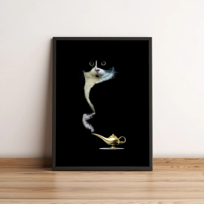 Quadro Gato Místico da Lâmpada Mágica 2619