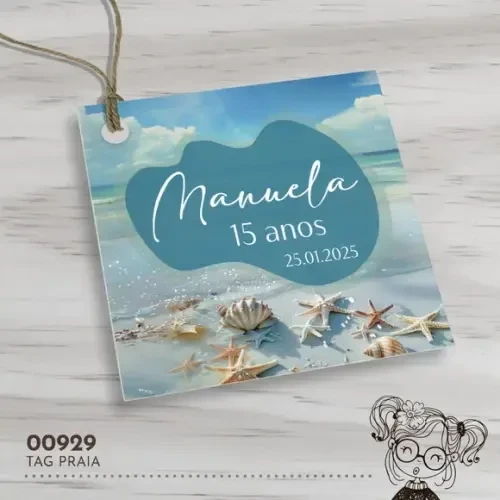 Tag Quadrada Praia - 00929