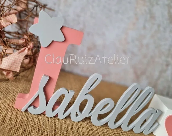 Letras de MDF -Nomes 15CM + CUBO