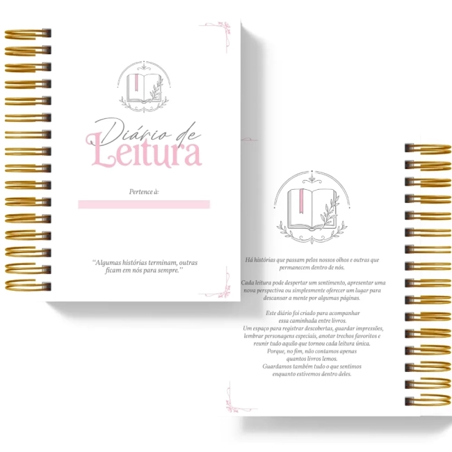 Diário de Leitura Personalizado  Caderno Literário para Registrar Livros, Leituras e Favoritos