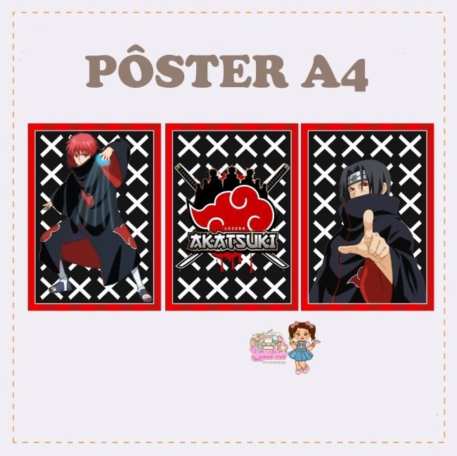 Kit Festa Só Um Bolinho AKATSUKI - Decoração de Festa