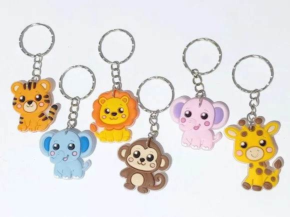 Chaveiro Safari Baby Emborrachado Pacote com 6 Unidades