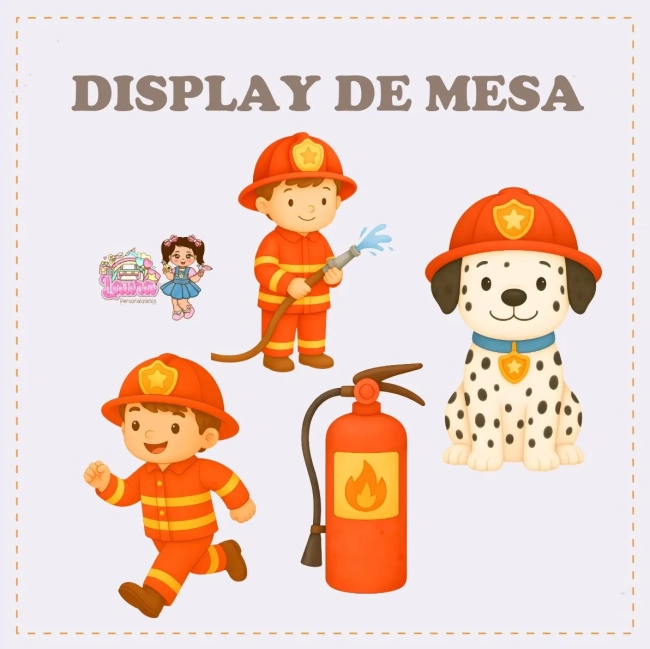 Kit Festa Só Um Bolinho BOMBEIROS - Decoração de Festa