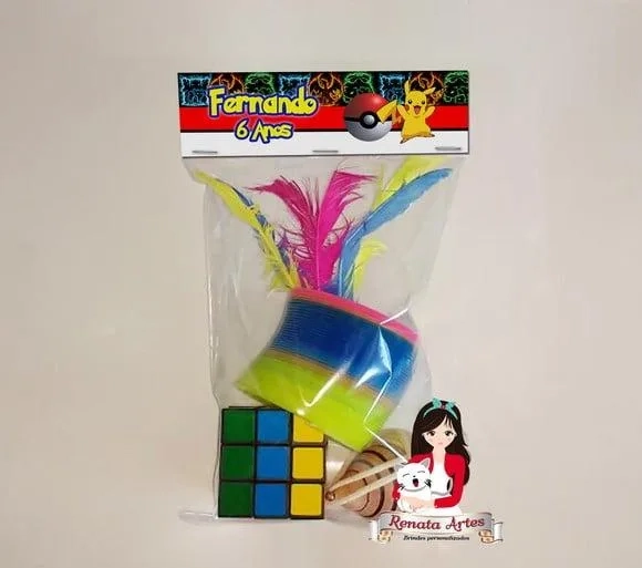 Kit Brinquedos Retrô Personalizado Tema Pokémon Pikachú