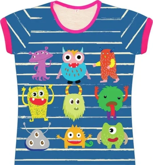 Baby Look Infantil Monstrinhos