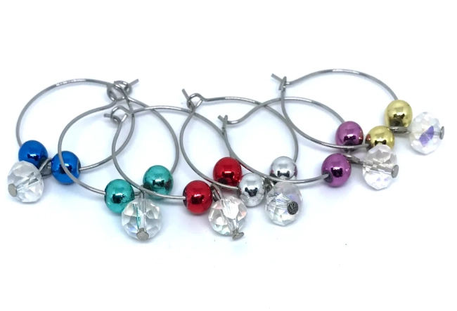 Marcadores Identificadores de Taças Pingente Cristal -Elegância Em Festas