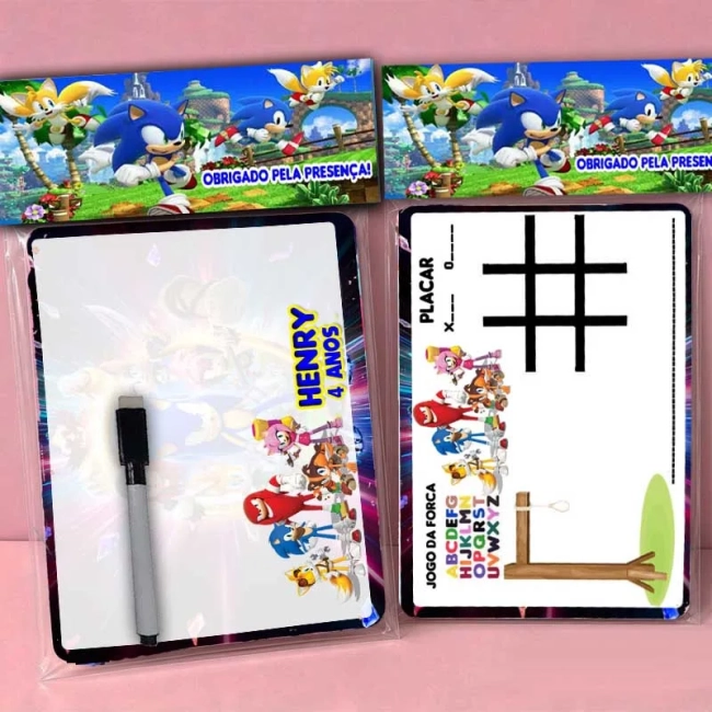 Lousa Magica Personalizada lembrancinhas Sonic