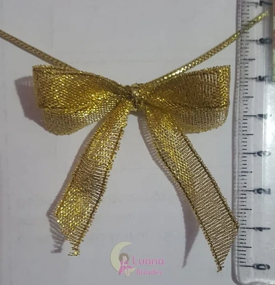 Lacinhos Dourados para Lembrancinhas - 5cm - pct c/8 unid