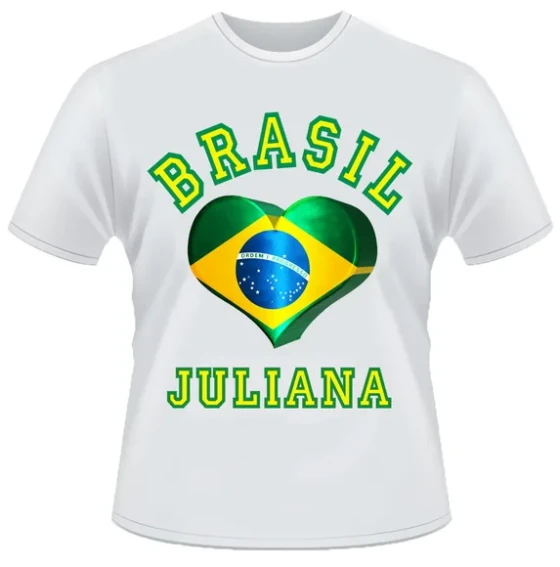 Camiseta Brasil Seu Nome na Copa Seleção 2022