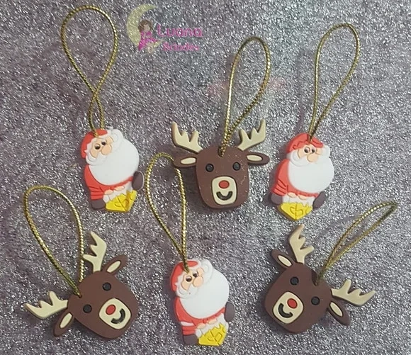 Pingentes para Árvore de Natal de Borracha - Pct C/6 Unid