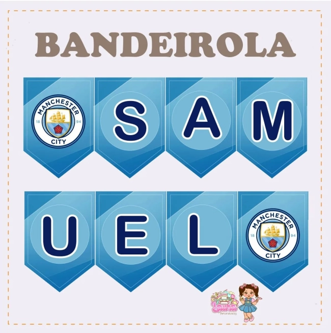 Kit Festa Só Um Bolinho MANCHESTER CITY - Decoração de Festa