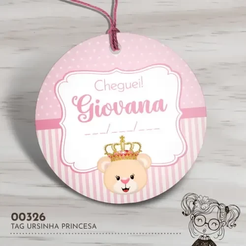 Tag Redonda Ursinha Princesa - 00326