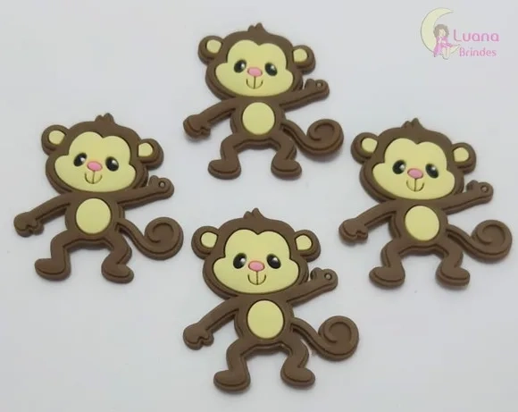 Aplique Macaco de Borracha - Pct C/7 Unidades