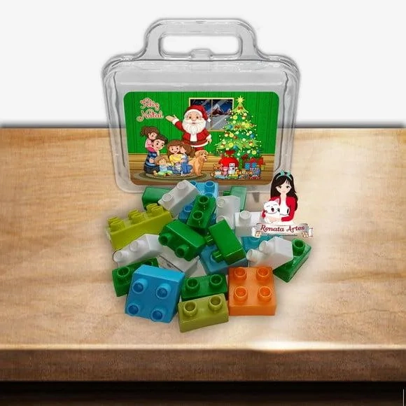 Maleta Personalizada com Blocos de Montar no Tema Natal 2025