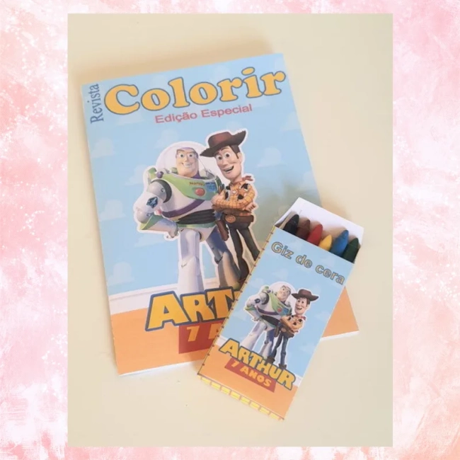 Kit colorir com giz de cera Toy story