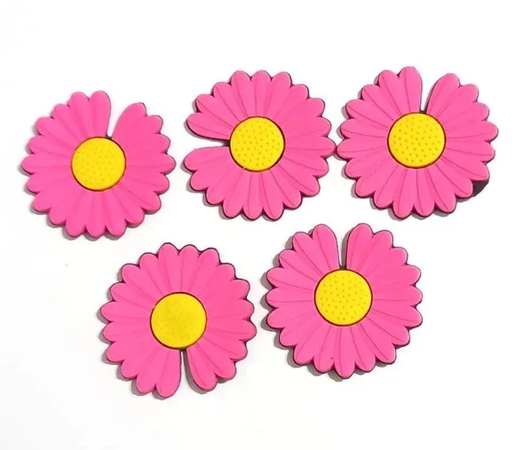 Aplique Flor Bem Me Quer Pink Emborrachado - 6 Peças