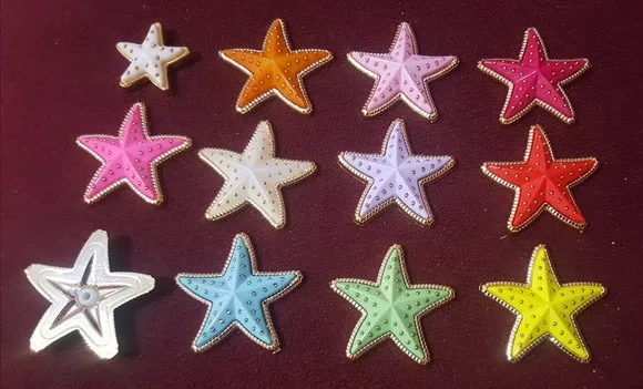 Aplique Estrela do Mar Colorida de 3,5cm 20 Unidades
