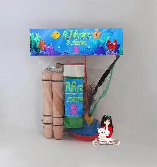 Kit Lembrancinha com Bolha de Sabão Fundo do Mar