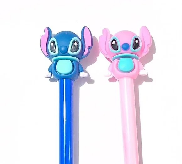 Canetas Stitch e Angel Ponta Fina Pacote com 4 Unidades