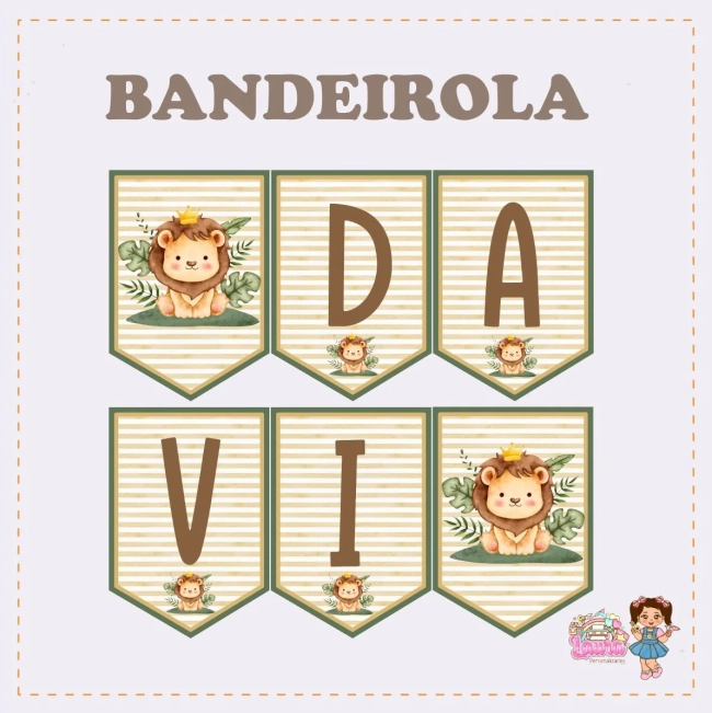 Kit Festa Só Um Bolinho LEAOZINHO - Decoração de Festa
