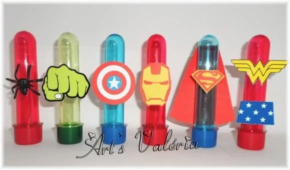Tubete Colorido com Aplique Super Herois