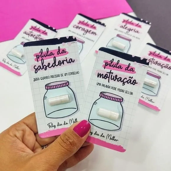 Cartão Cápsula com Mensagem Motivacionais