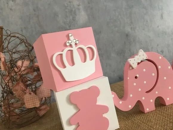 CUBOS 8x8 cm + ELEFANTINHA + CORAÇÃO