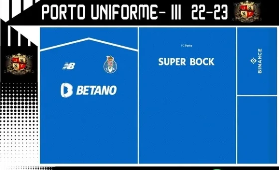 Vetor Da Camisa Porto Uniforme- Iii 22-23