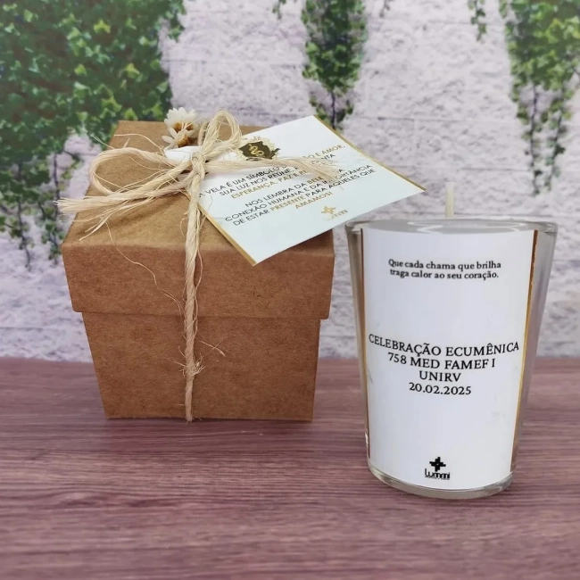 40 Vela Aromática no Copo Lembrancinha Personalizada Formatura, Batizado, Casamento, Corporativo e etc. Fazemos Qualquer Tema