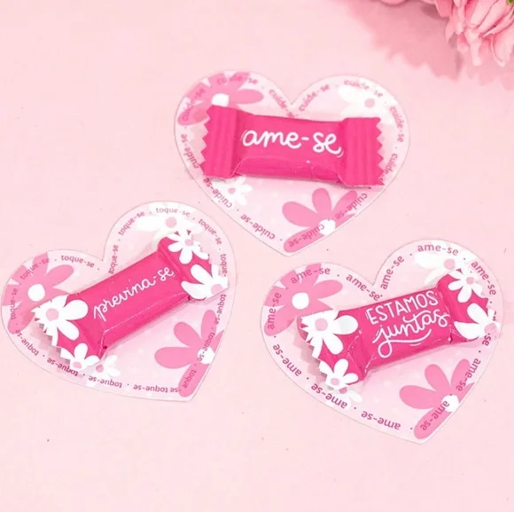 Card com Bala Outubro Rosa